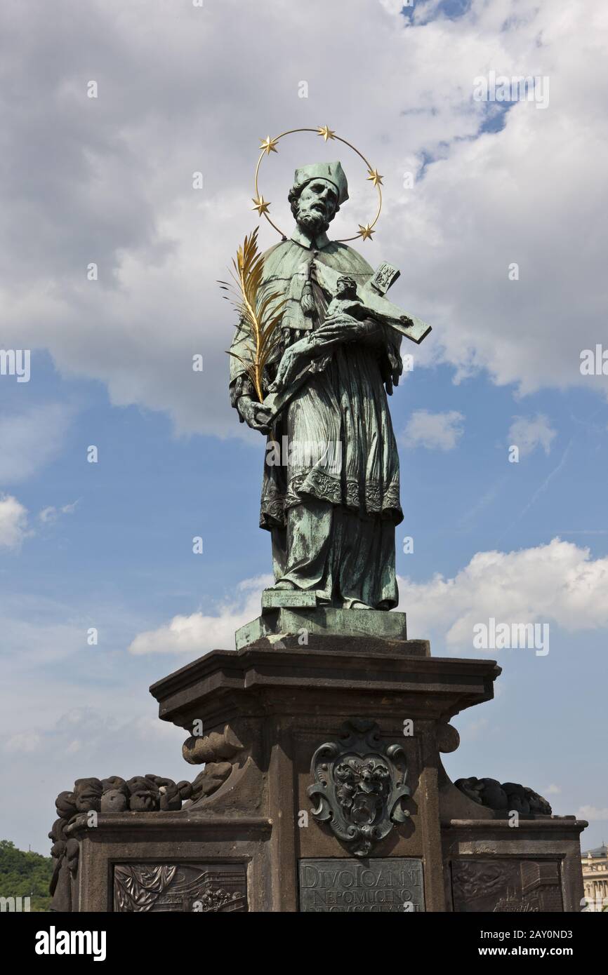 Statue des Heiligen Johannes von Nepomuk Stockfoto