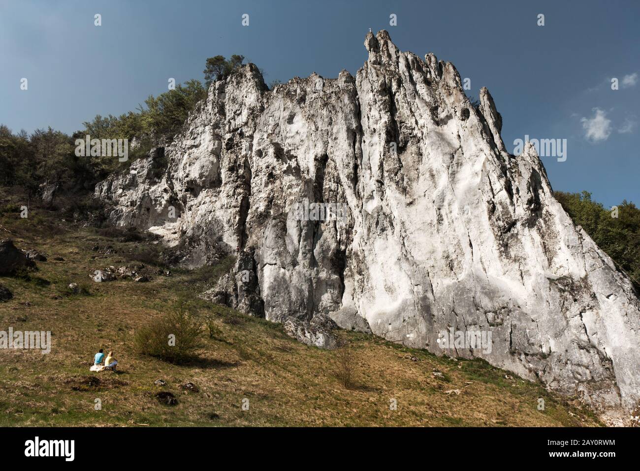 Kletterfelsen in Konstein Bayern Deutschland Stockfoto