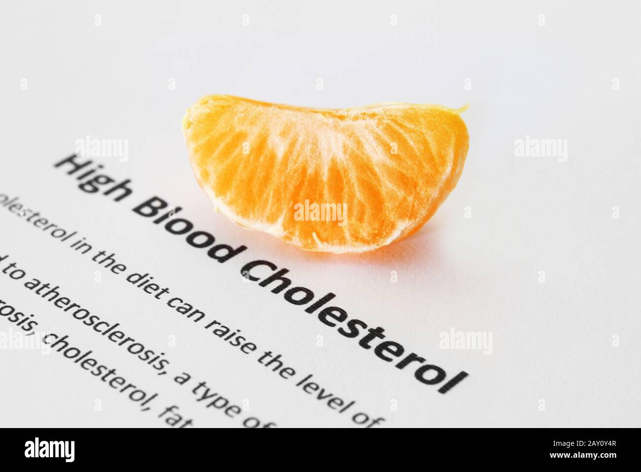 Hoher Cholesterinspiegel im Blut Stockfoto