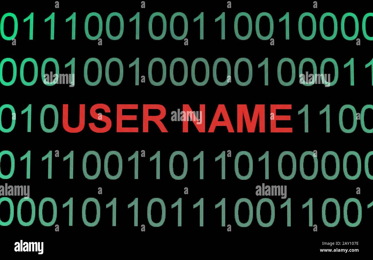 Benutzername Stockfoto