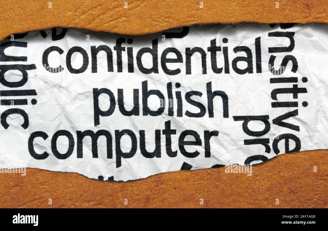 Confidential veröffentlichen computer Stockfoto