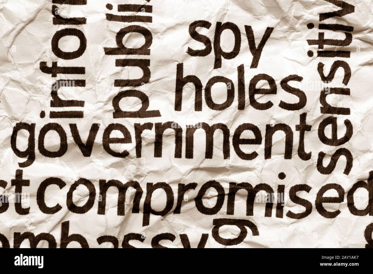 Spion durchlöchert Regierung Stockfoto