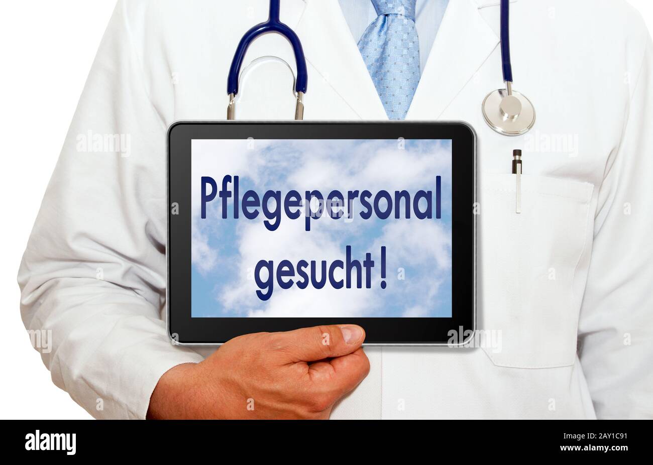 Pflegepersonal gesucht! Stockfoto