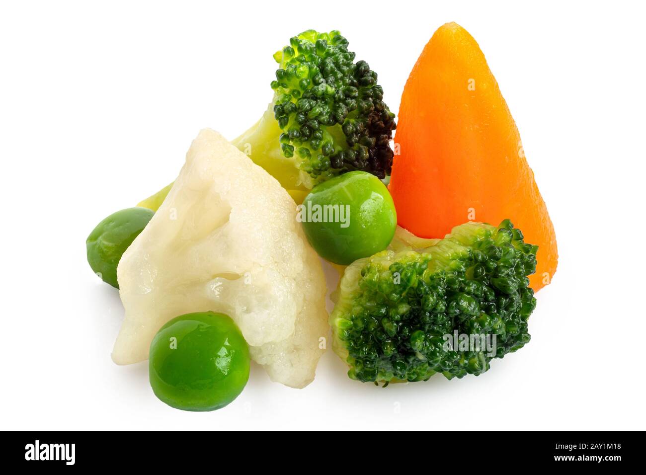 Haufen gemischter Gemüse isoliert auf Weiß. Stockfoto