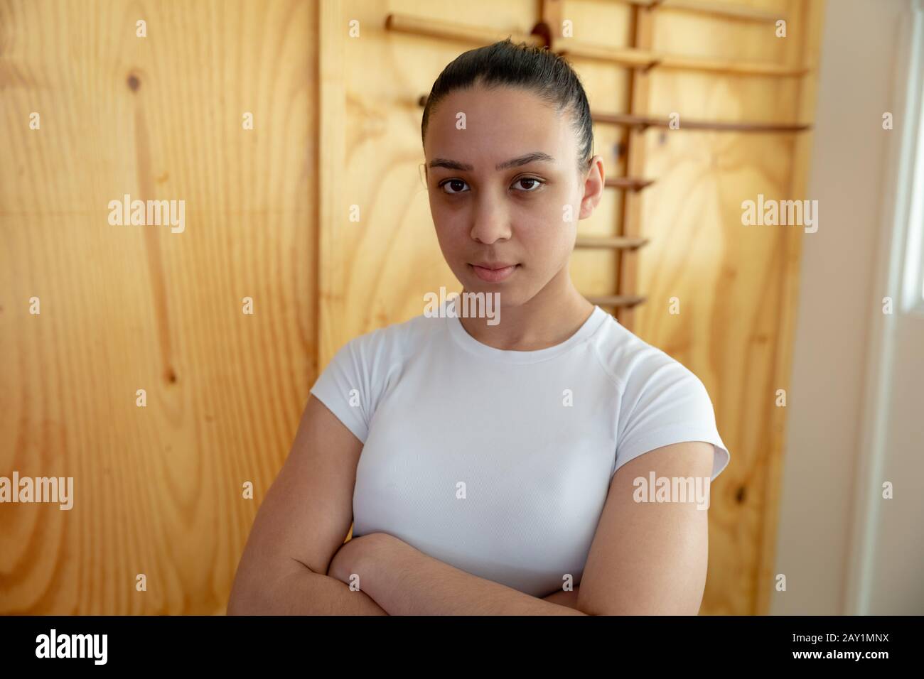 Judoka mit Blick auf die Kamera Stockfoto