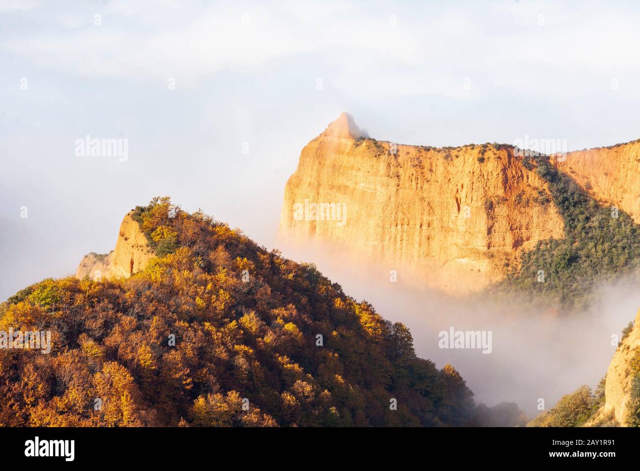 Las Medulas, ein alter Goldbergbau aus Rom, gilt als die größte Goldmine im gesamten römischen Reich, die von der UNESCO zum Wor erklärt wurde Stockfoto