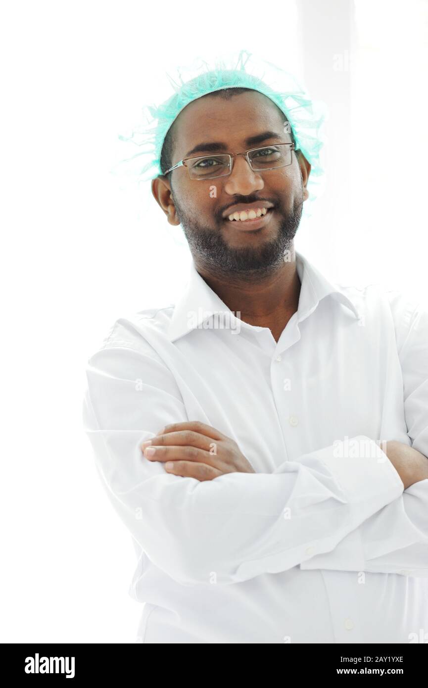 Afroamerikanischer Arabischer Arzt Stockfoto