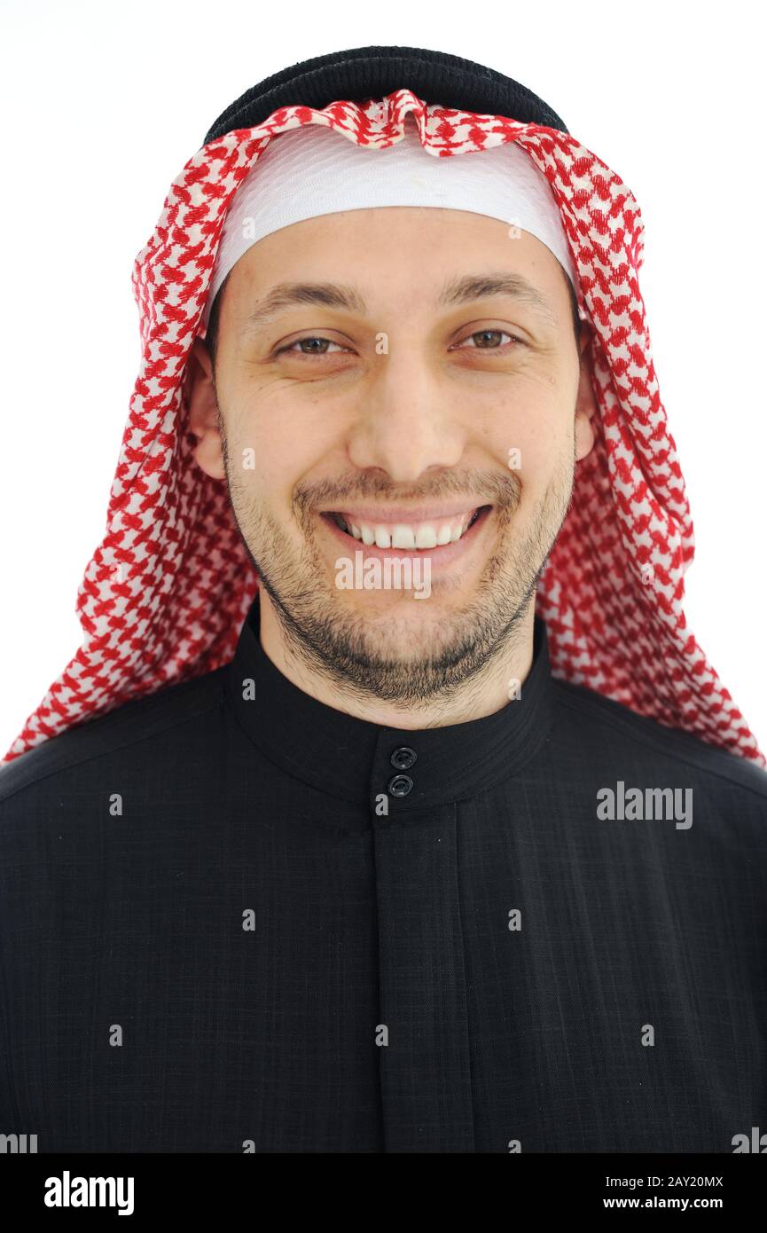 Mann mit arabischer mittelöstlicher traditioneller Kleidung Stockfoto