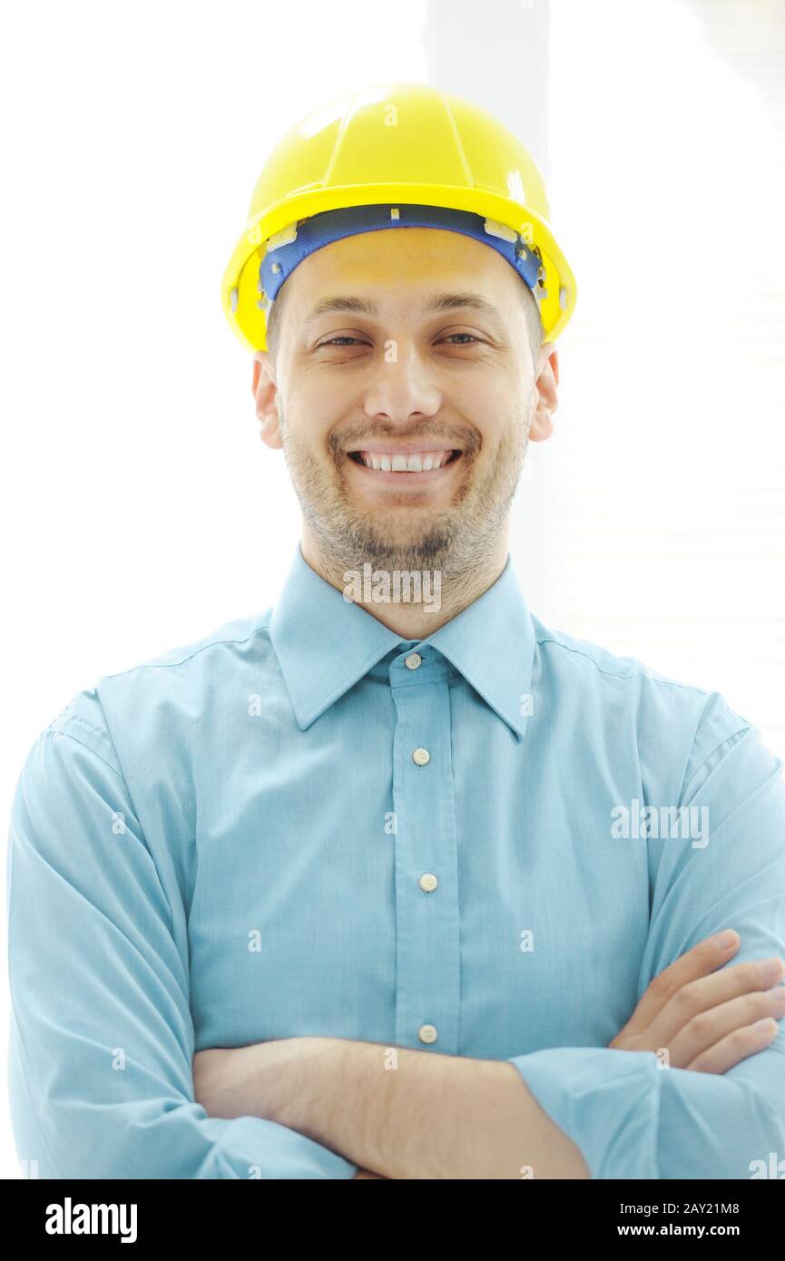 Junger, selbstbewusster Ingenieur Stockfoto