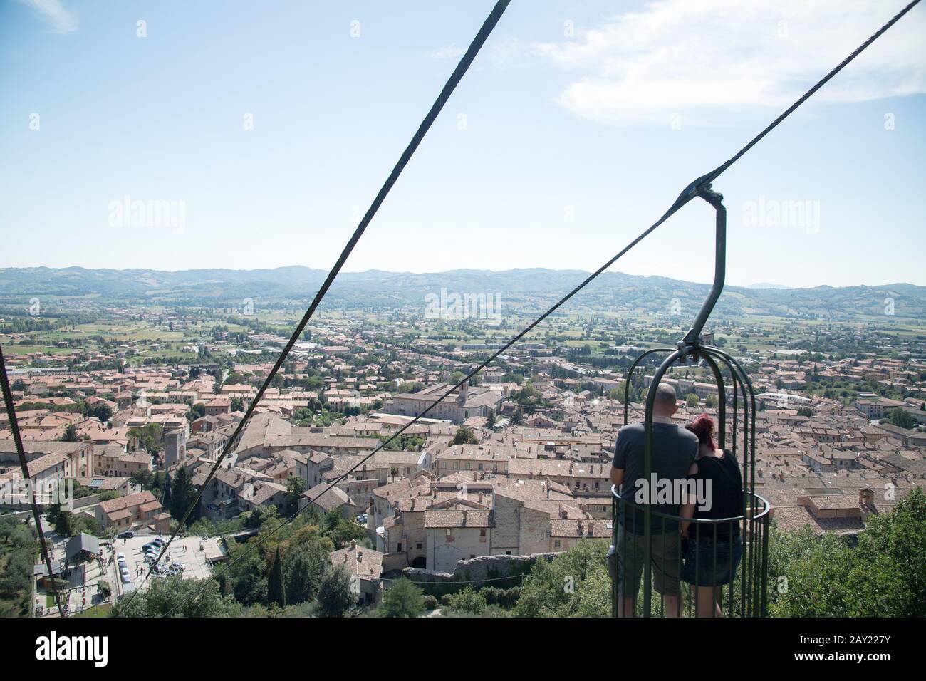 Funivia Colle Eletto (Seilbahn Colle Eletto) von Gubbio zur Basilika ...