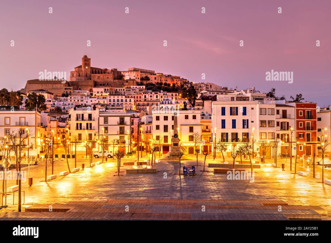 Die Skyline der Altstadt von Dalt Vila, Ibiza, Balearen, Spanien Stockfoto