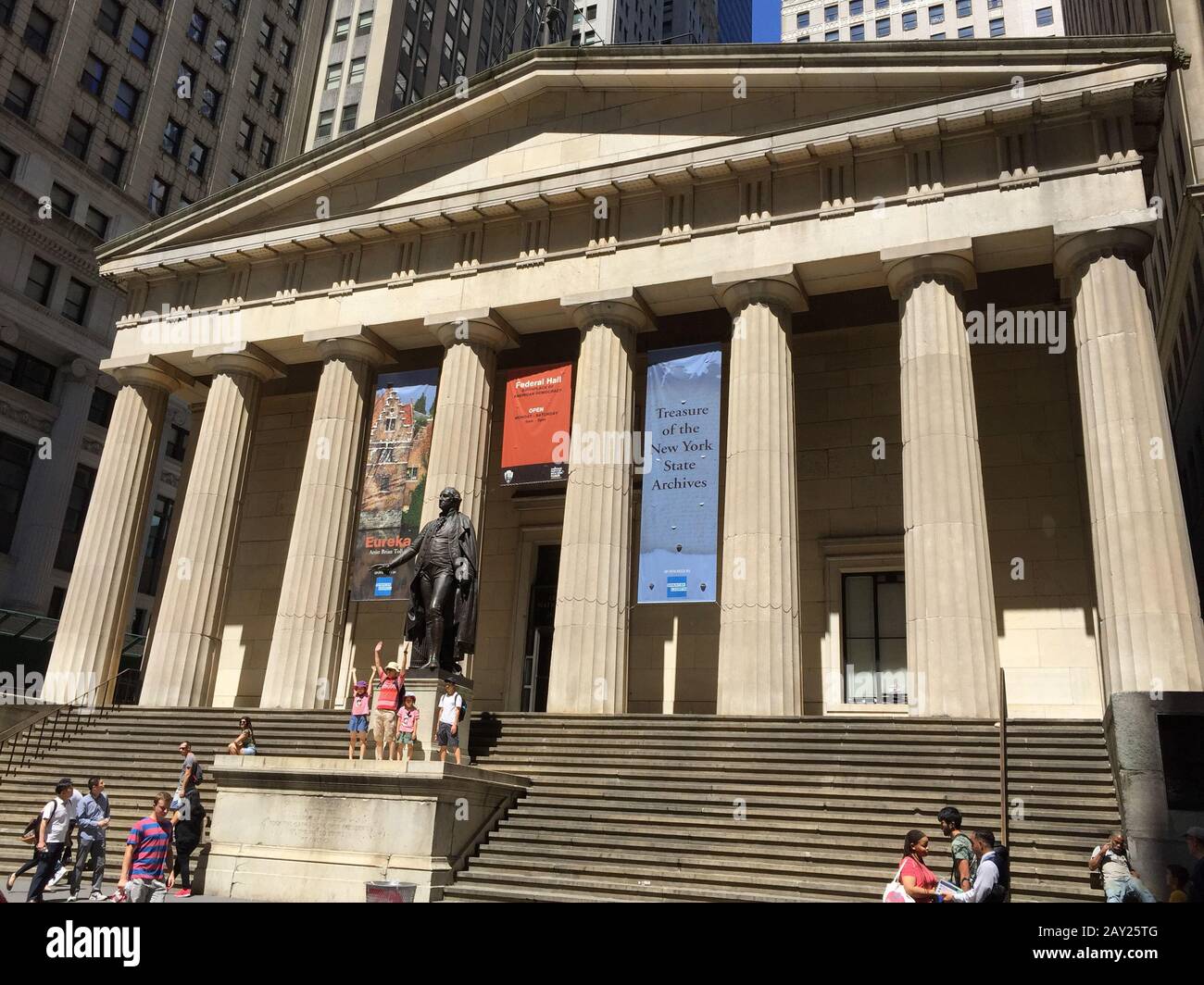 New York, USA - 20. August 2018: National Memorial Federal Hall an der Wall Street, Lower Manhattan, New York City, USA Stockfoto