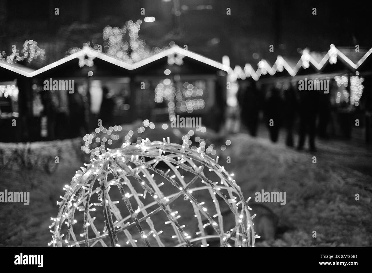 Nachtlicht in der Stadt zum Weihnachtsfest Stockfoto