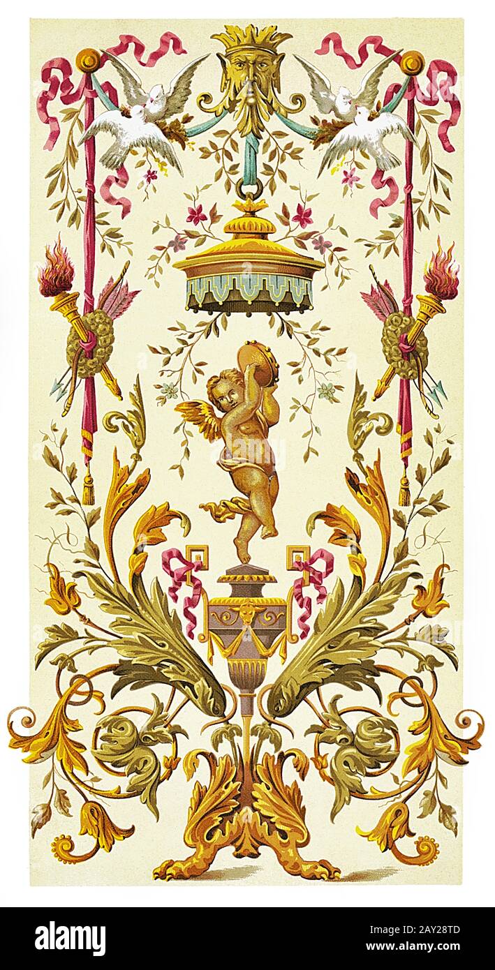 Muster im Stil der italienischen Renaissance, aus Dekorativen Designs von 1892 Stockfoto
