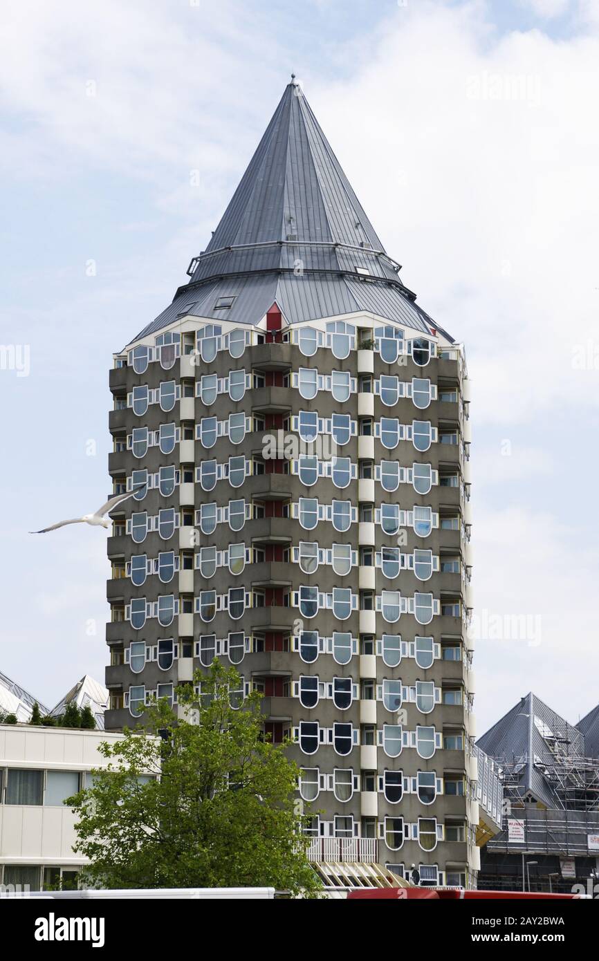 Pencil-Tower het Potlood in Rotterdam, Netherlan Stockfoto