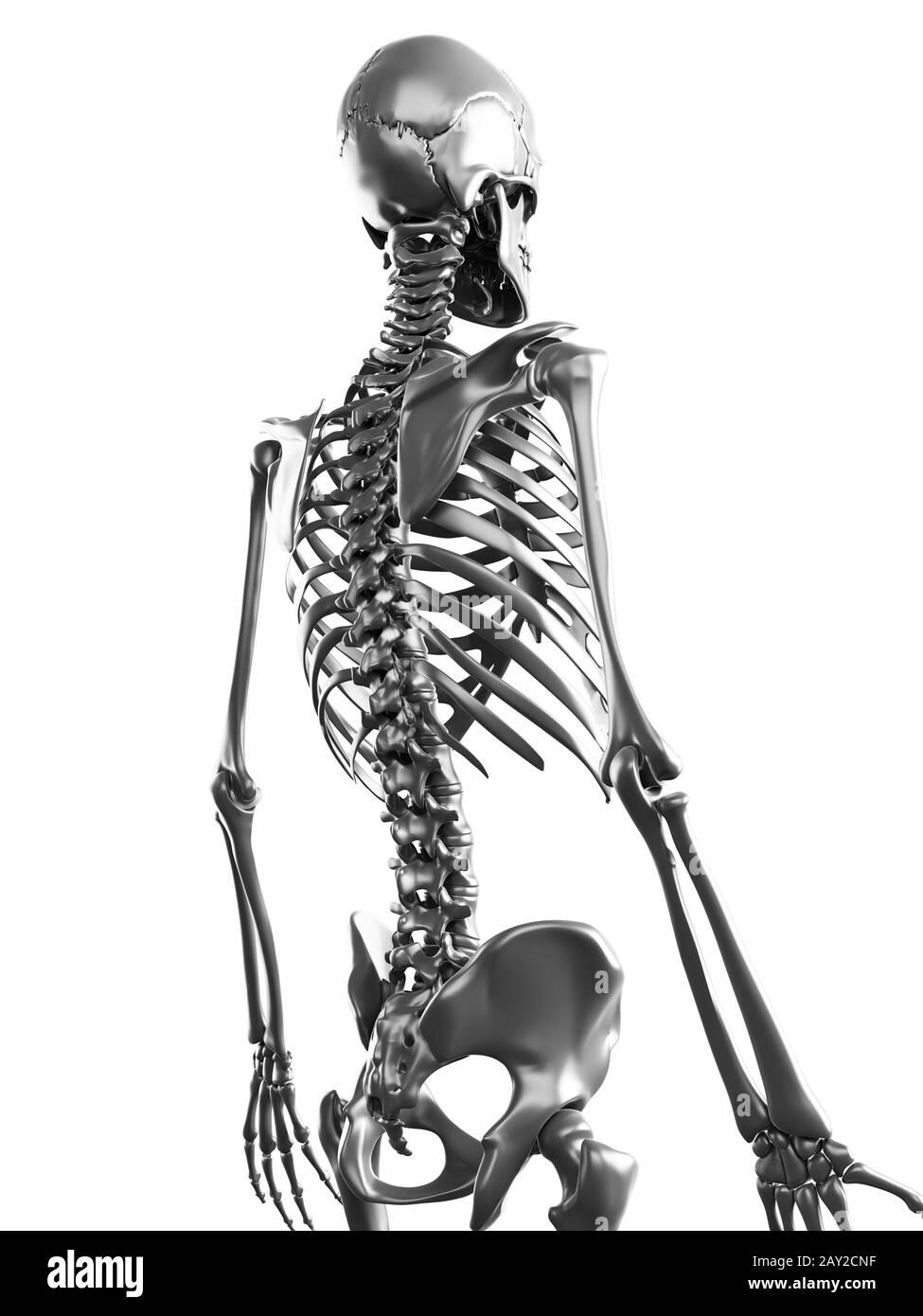 3D gerenderte Darstellung von einem Metallgestell Stockfoto