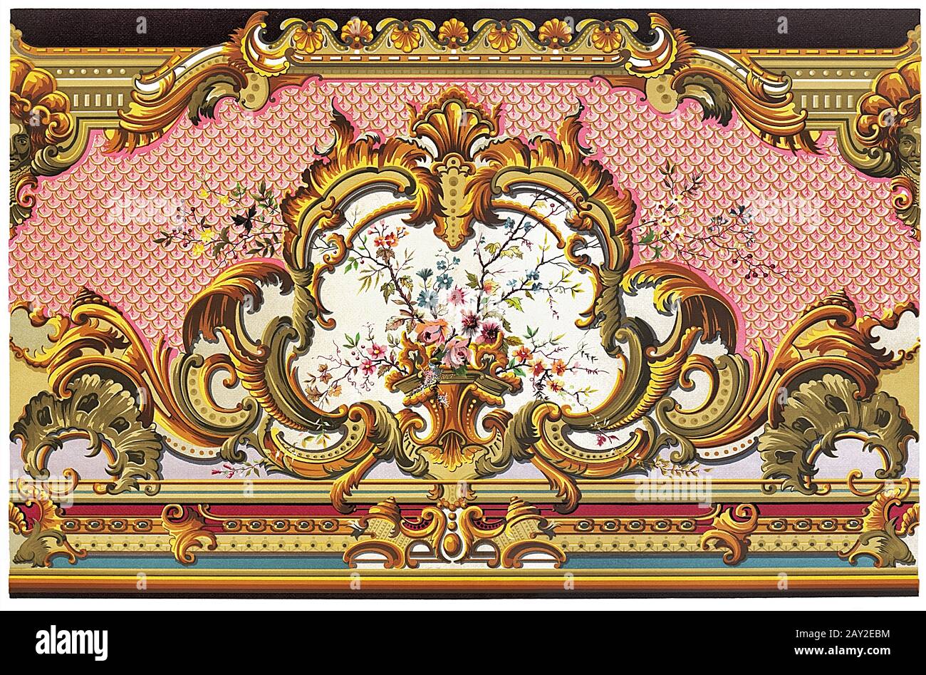 Italienisches Renaissance-Muster aus Dekorativen Designs von 1892 Stockfoto