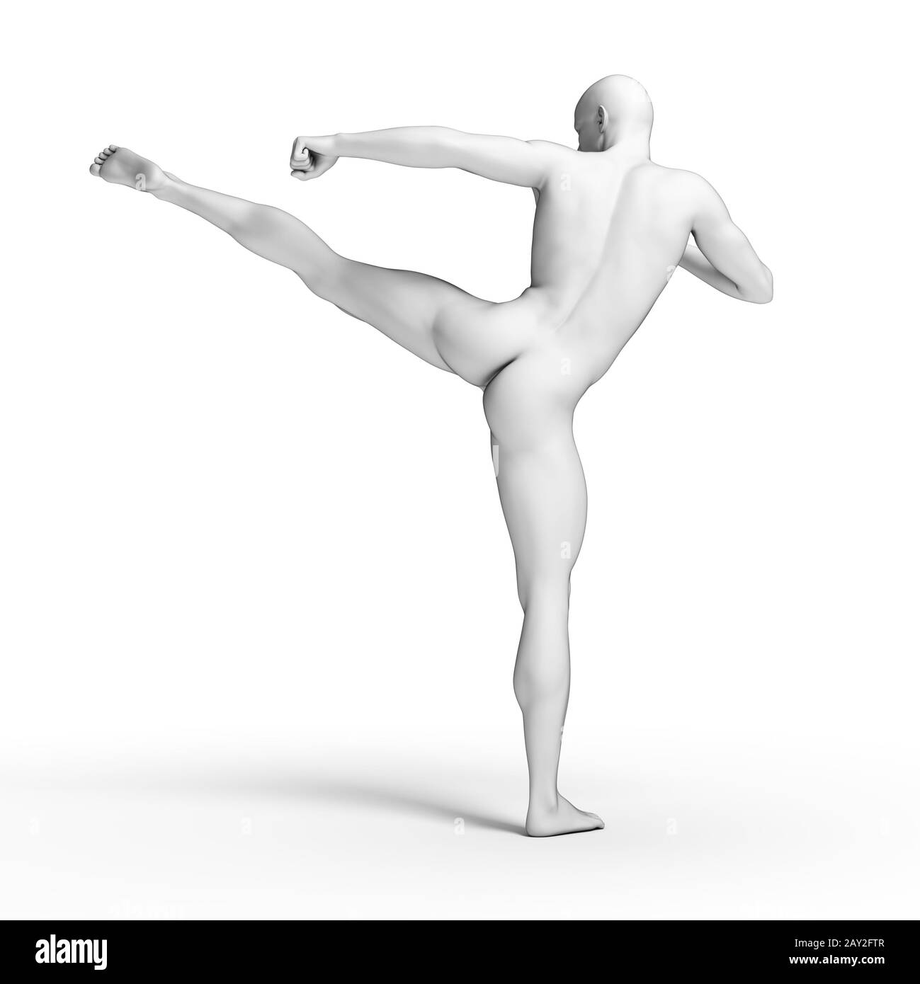 3D gerenderten Illustration - weiße Kämpfer Stockfoto