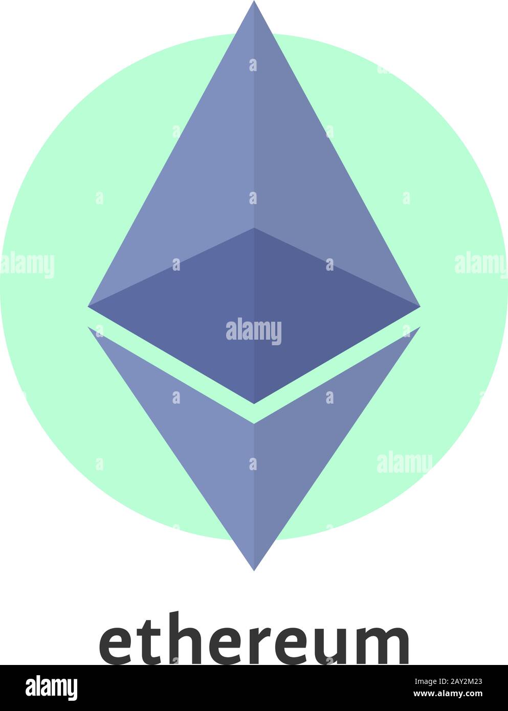 Einfaches ethereum-logo auf weiß isoliert Stock Vektor