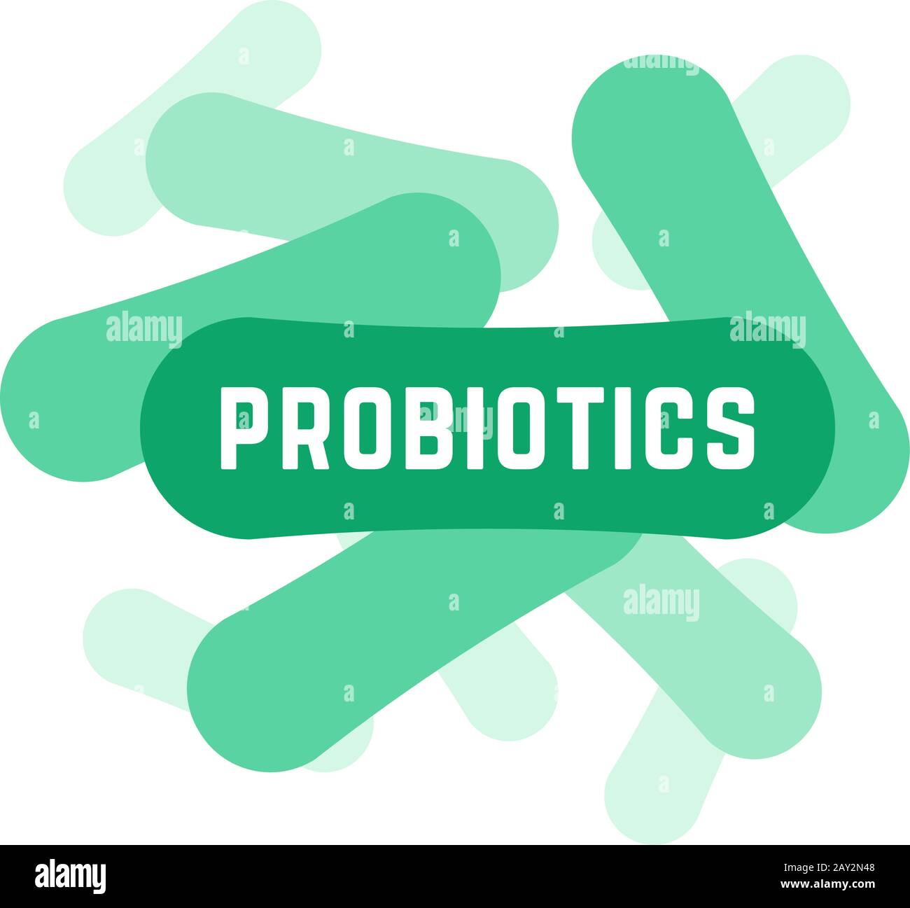 Grünes Logo für probiotische Bakterien Stock Vektor