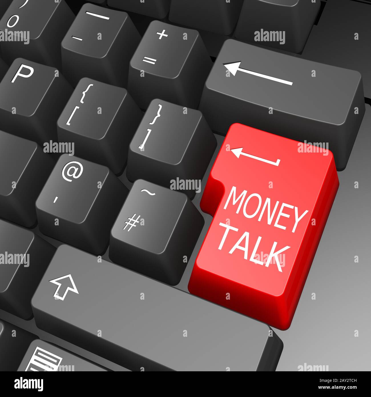 Geld talk-Taste auf der Tastatur des Computers Stockfoto