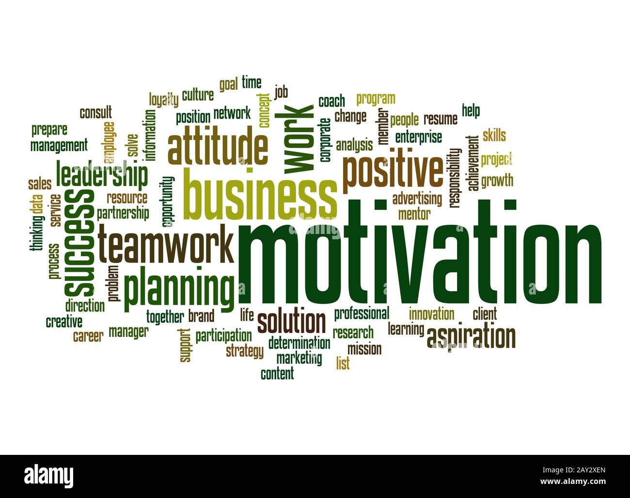 Motivation-Wortwolke Stockfoto