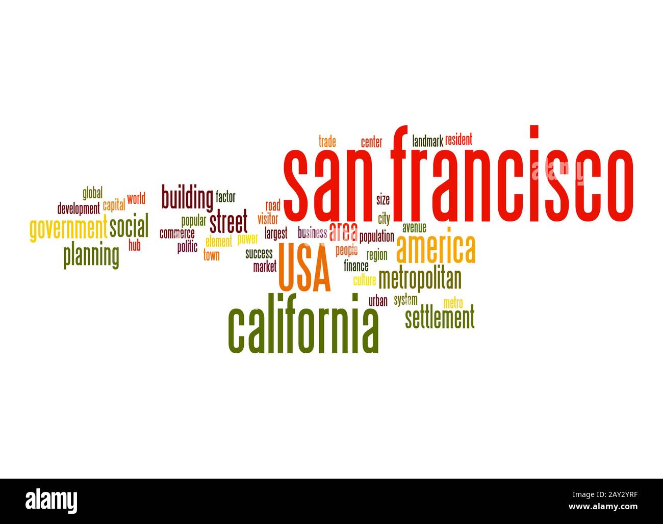 San Francisco Wort cloud Stockfoto