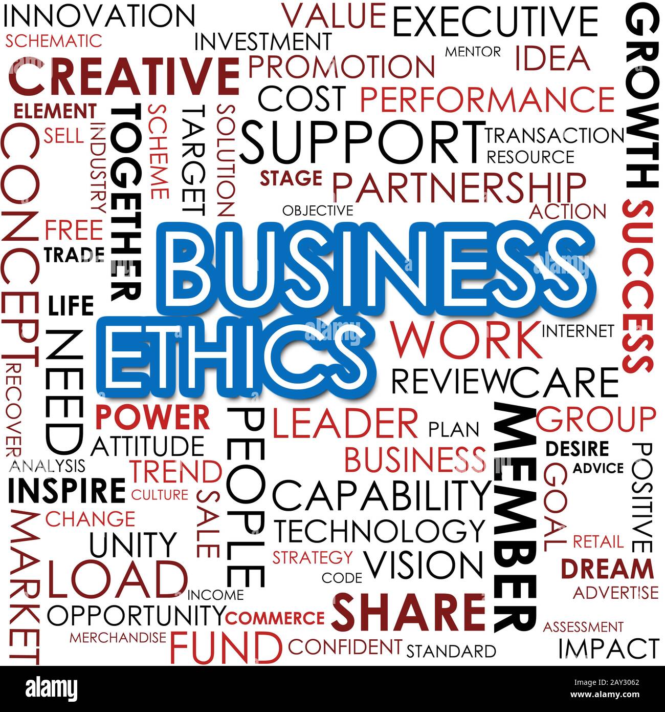 Business Ethics Wort Cloud Image Stockfoto