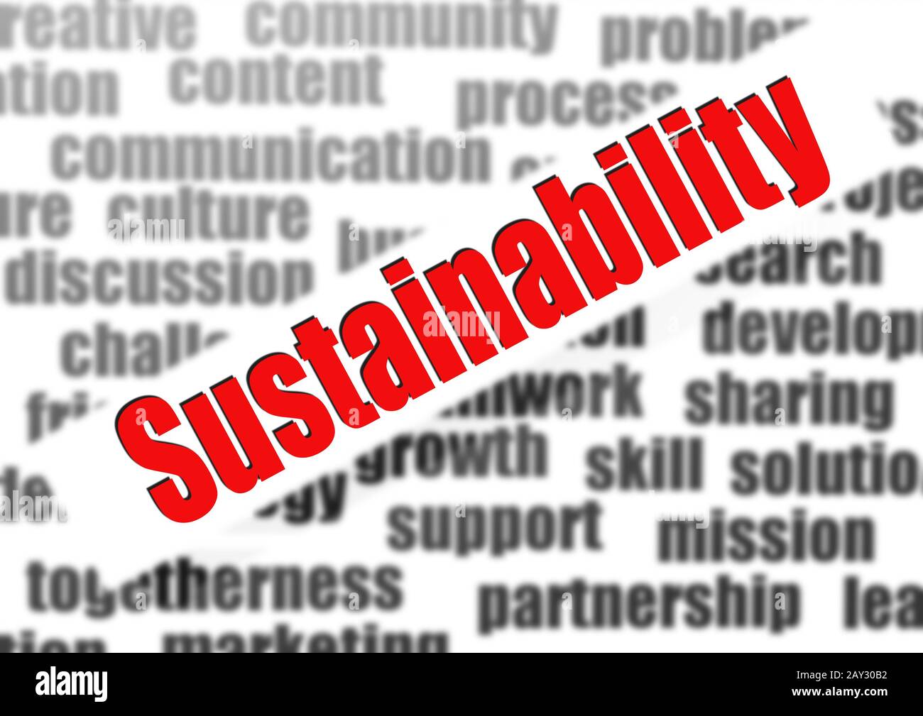 Nachhaltigkeit-Wortwolke Stockfoto