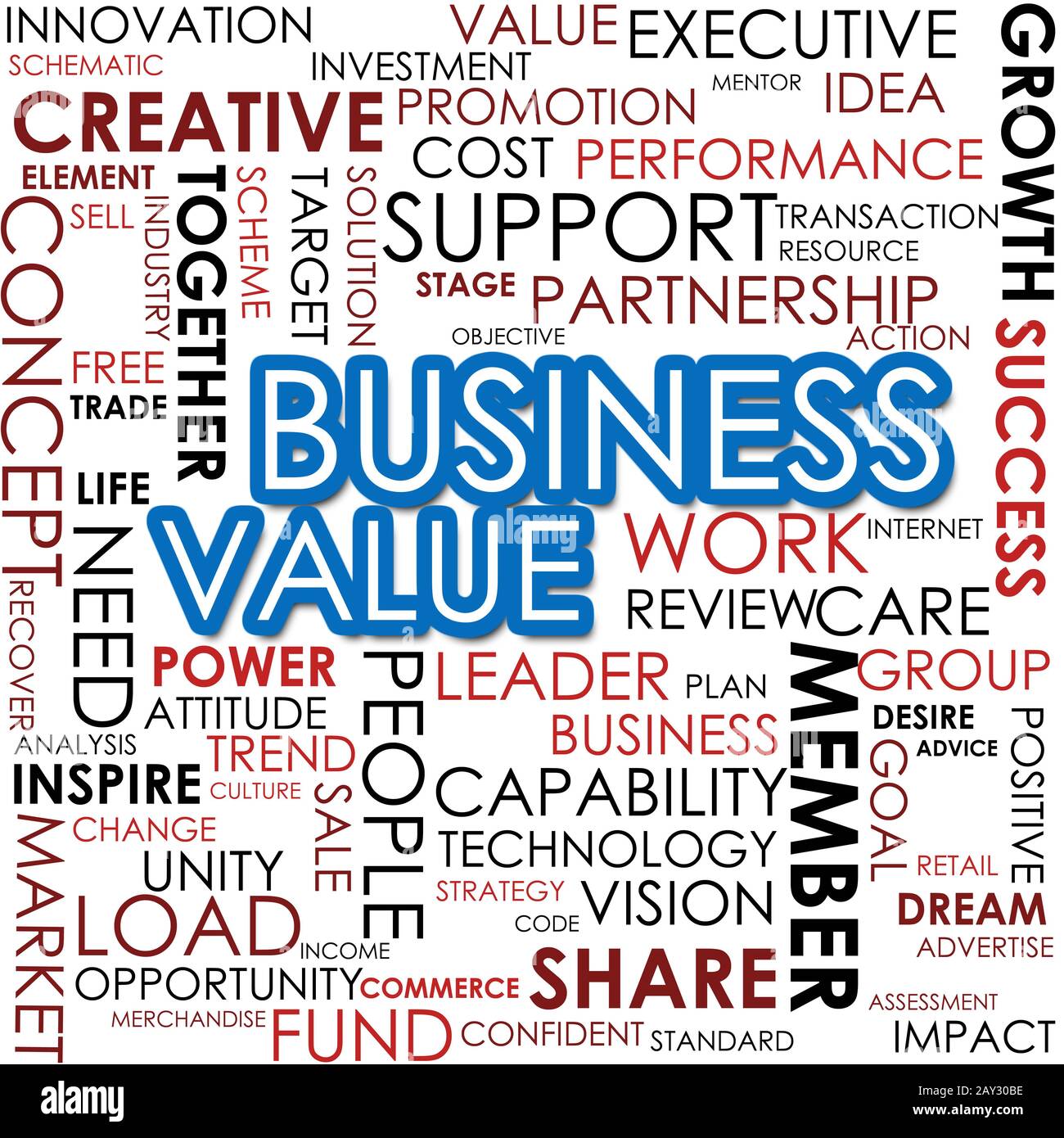 Business Value Wort cloud Stockfoto