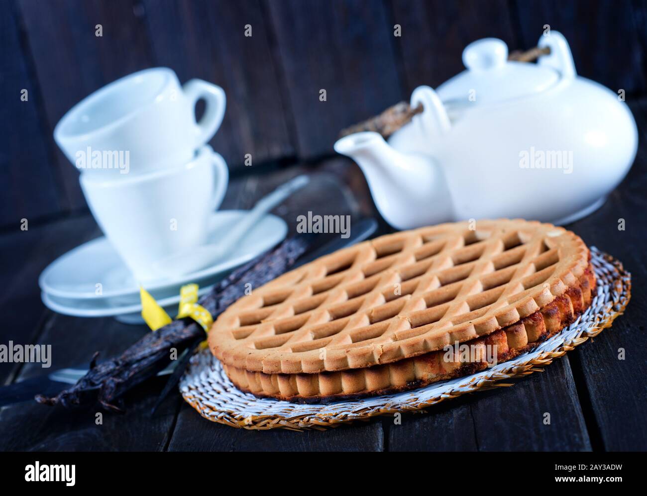 Hausgemachter Kirschkuchen Stockfoto