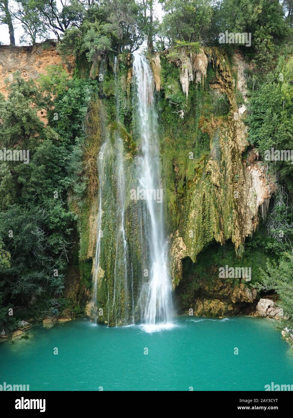 Reisestandorte in Frankreich, schöne Wasserfälle, Sillans-la-Cascade, Var, in der Region Provence-Alpen-Côte d'Azur im Südosten Frankreichs Stockfoto