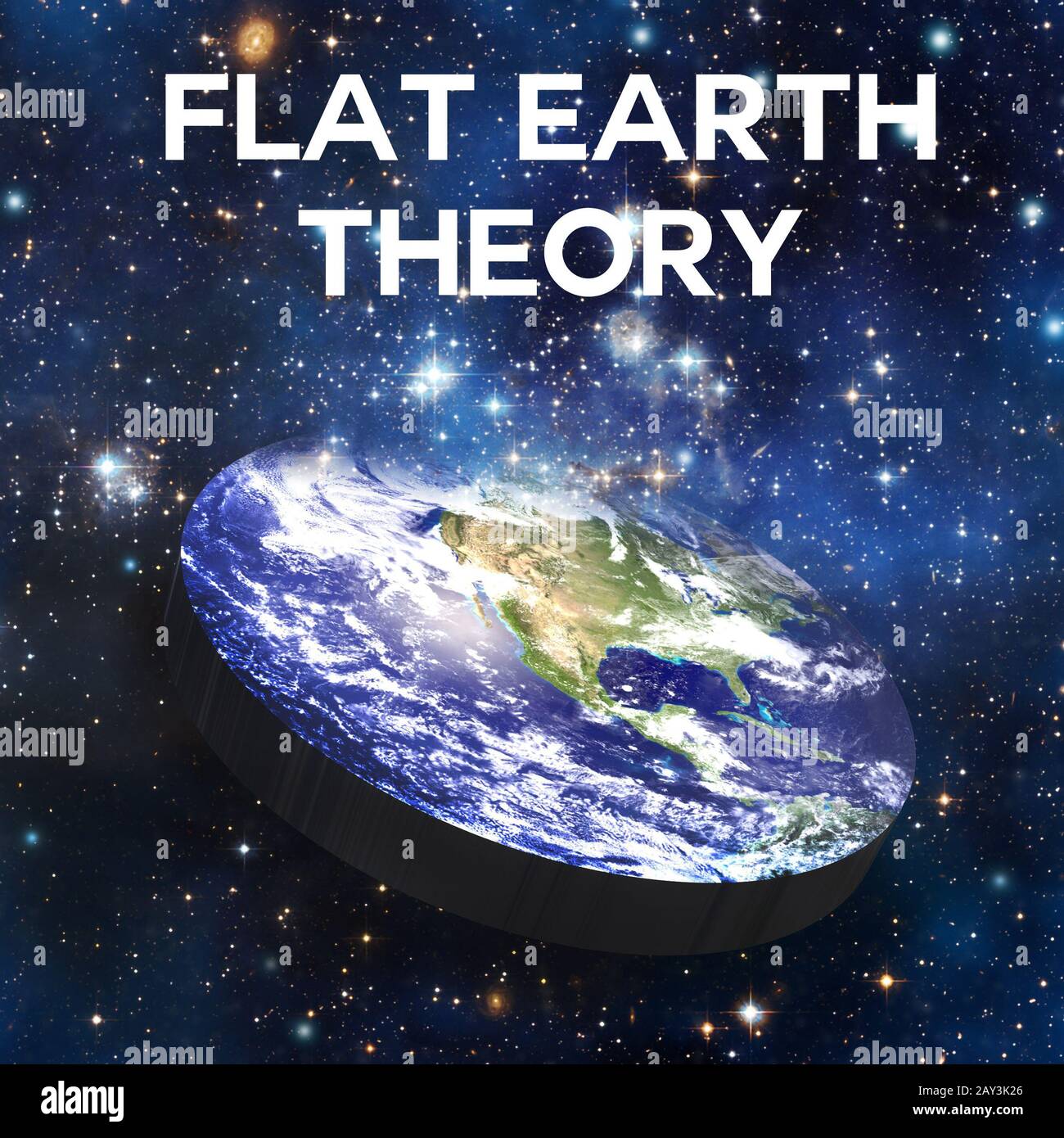 Flache Erde Theorie Konzept Stockfoto