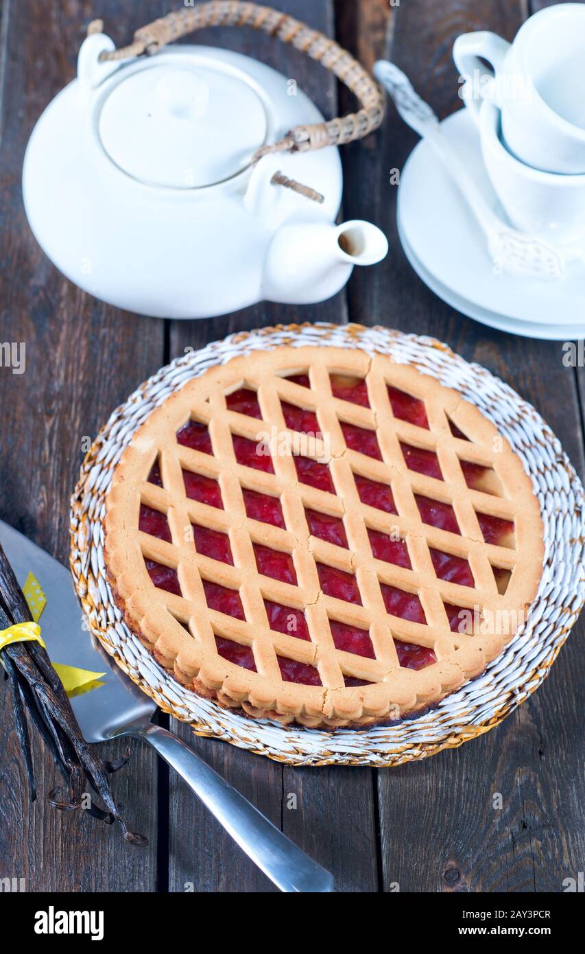 Hausgemachter Kirschkuchen Stockfoto