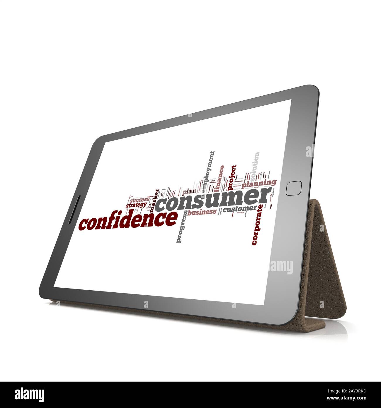 Verbrauchervertrauen Wort Cloud auf Tablet Stockfoto