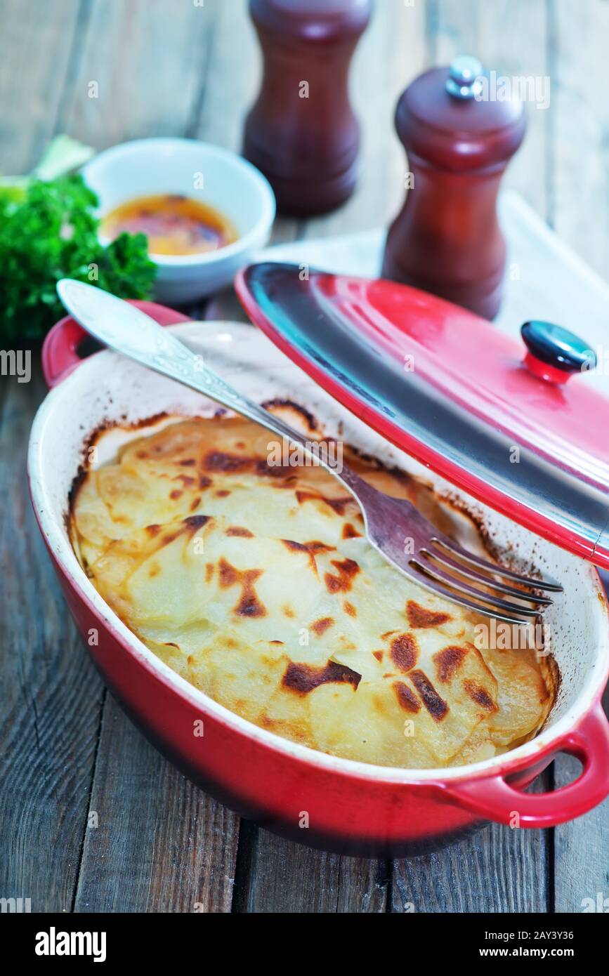 Kartoffel-gratin Stockfoto