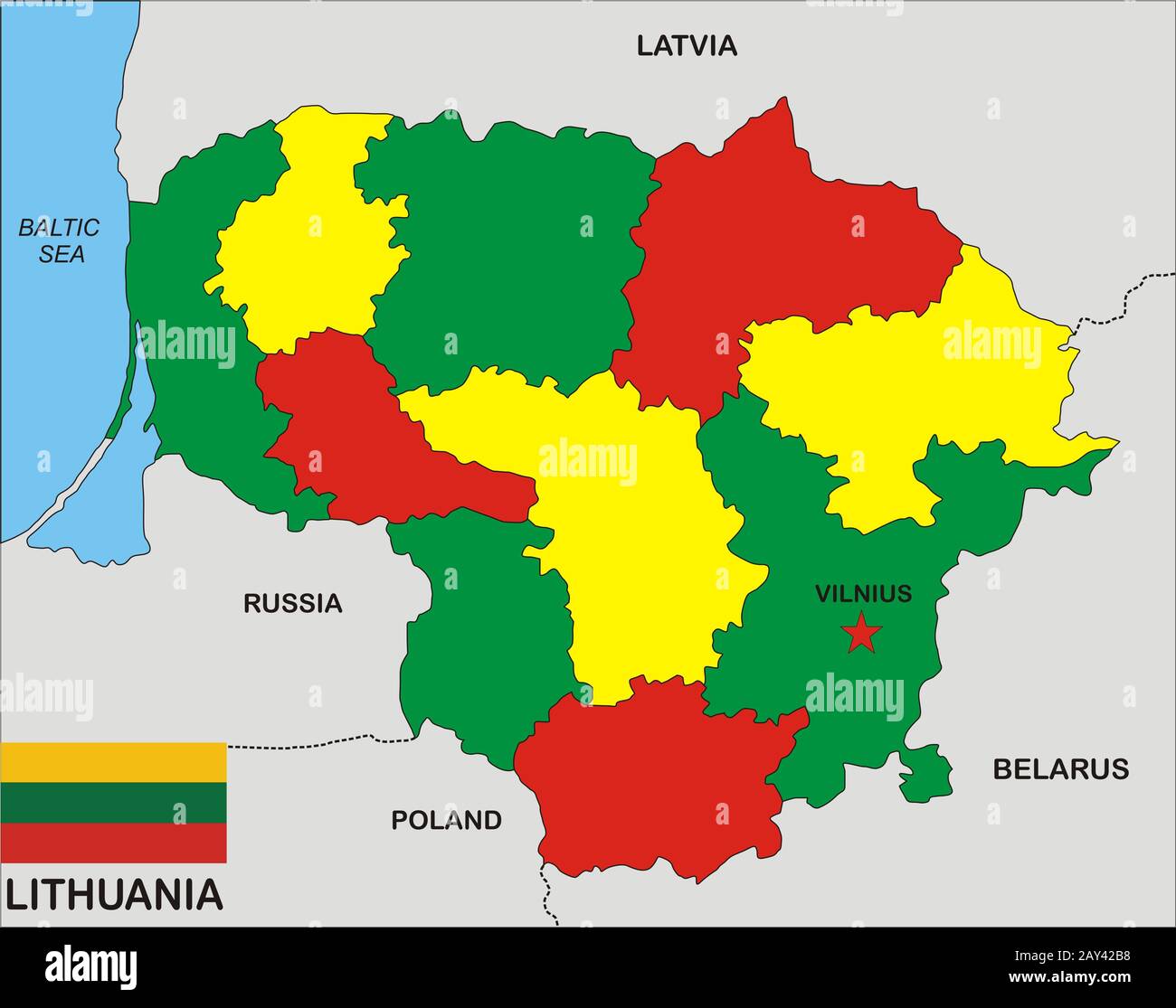 Litauen Karte Stockfoto