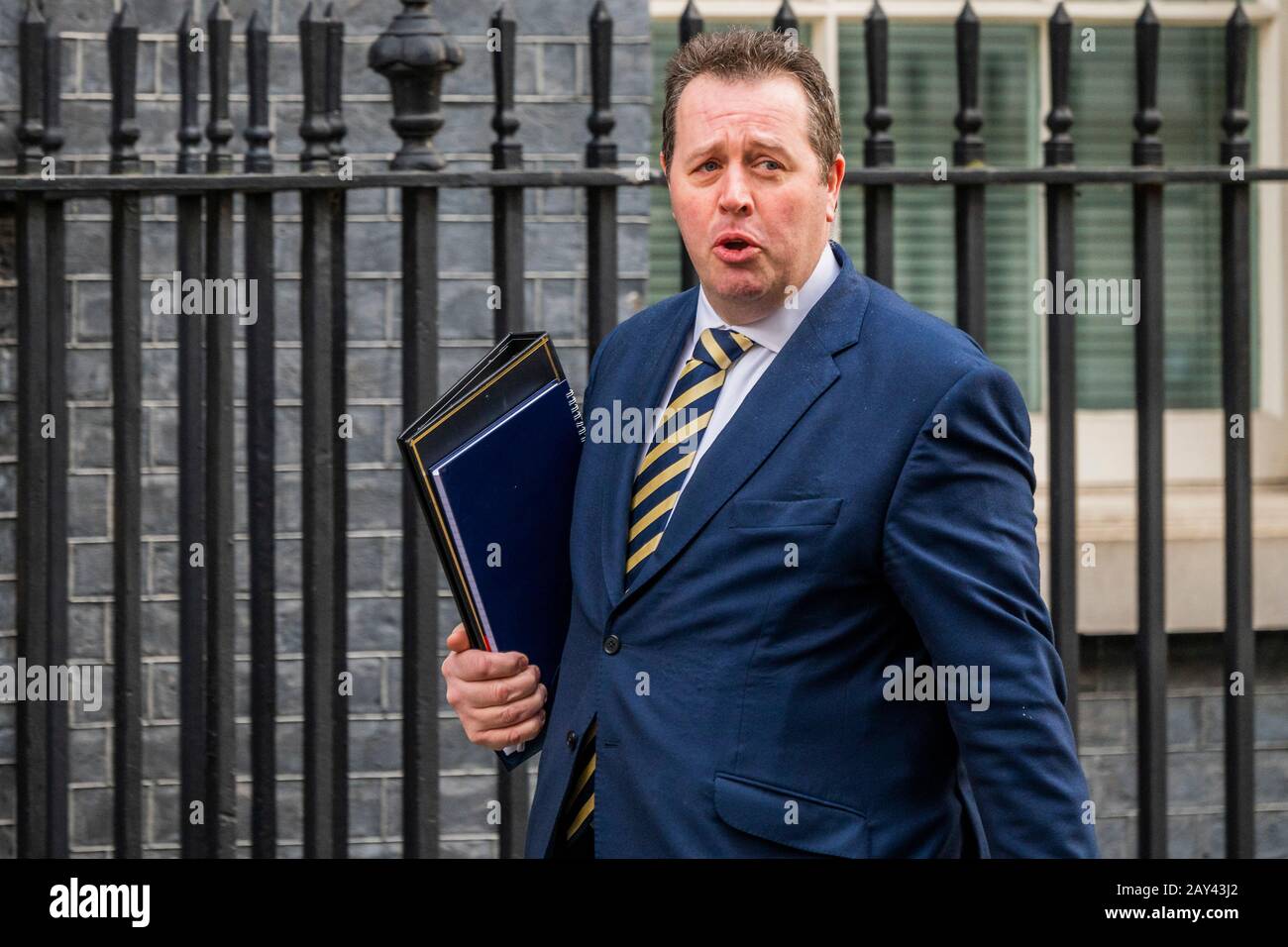 London, Großbritannien. Februar 2020. RT Hon Mark Spencer Abgeordneter bleibt Parlamentarischer Staatssekretär im Finanzministerium (Chief Whip) - die Minister treffen nach der Umbesetzung von Boris Johnson, Downing Street, zum ersten Kabinettstreffen ein. Credit: Guy Bell/Alamy Live News Stockfoto