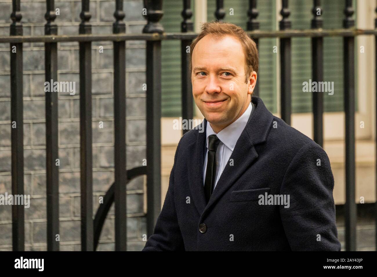 London, Großbritannien. Februar 2020. Der Abgeordnete Rt Hon Matt Hancock bleibt Staatssekretär im Ministerium für Gesundheit und soziale Versorgung - die Minister treffen nach der Umbesetzung von Boris Johnson, Downing Street, zum ersten Kabinettstreffen ein. Credit: Guy Bell/Alamy Live News Stockfoto