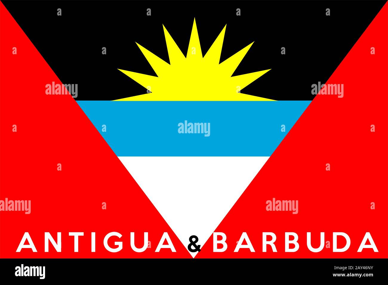 Flagge Antigua Barbuda – 30x45 Cm, 100% Polyester, Beidseitig Bedruckt, Wetterfest & UV-beständig