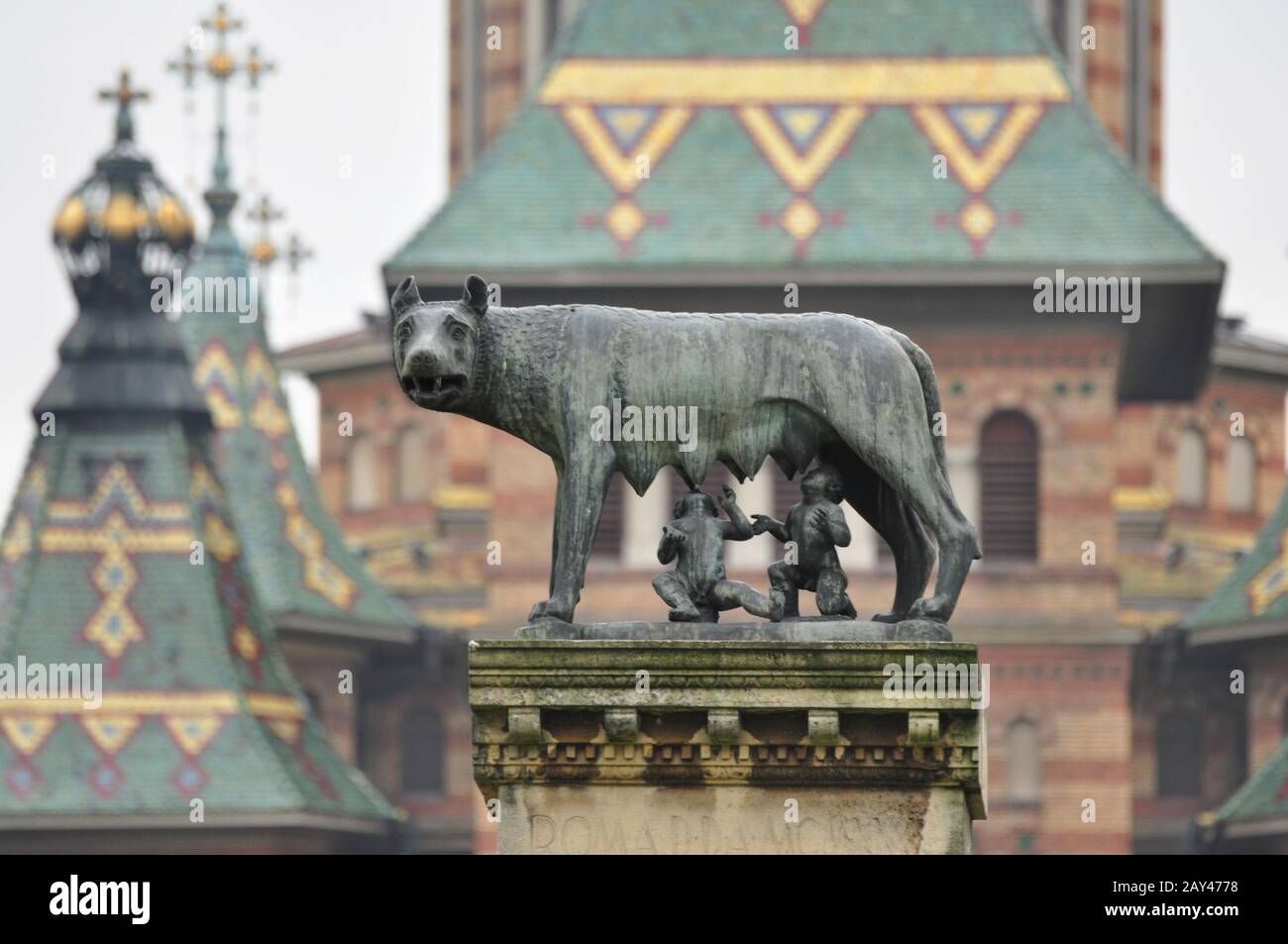 Romulus und Remus Statue Stockfoto