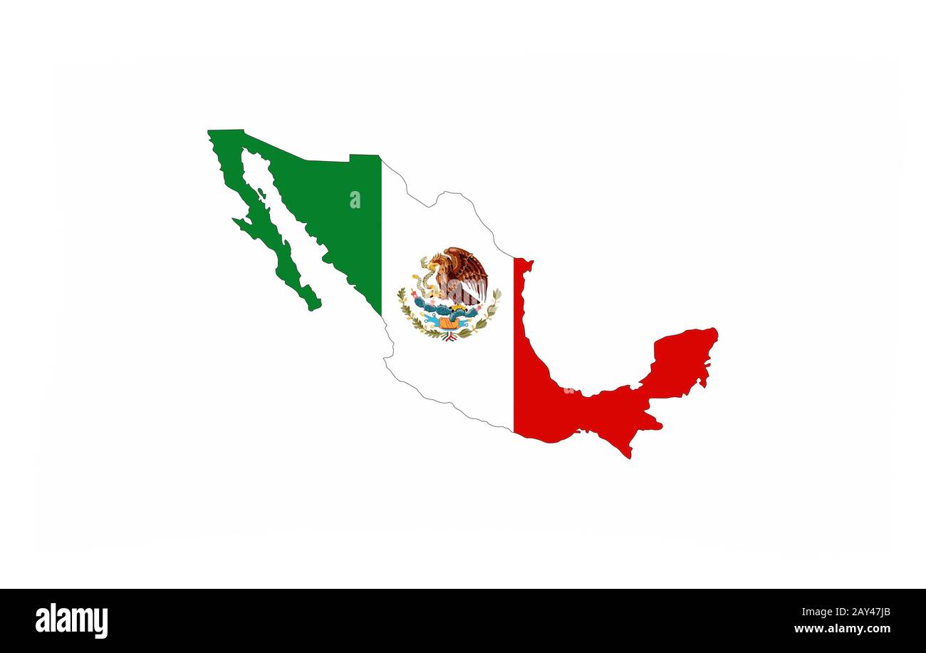 karte der mexikanischen Flagge Stockfoto