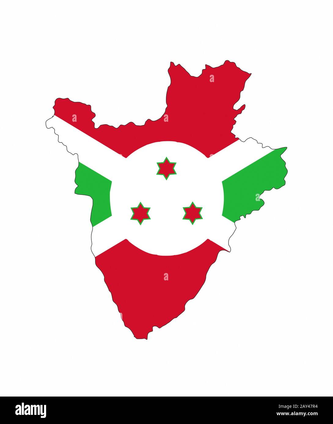 karte der Flagge burundis Stockfoto