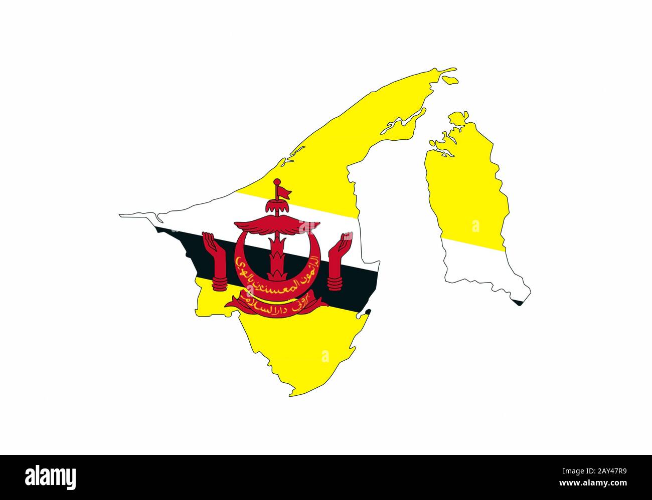 brunei-flaggenkarte Stockfoto