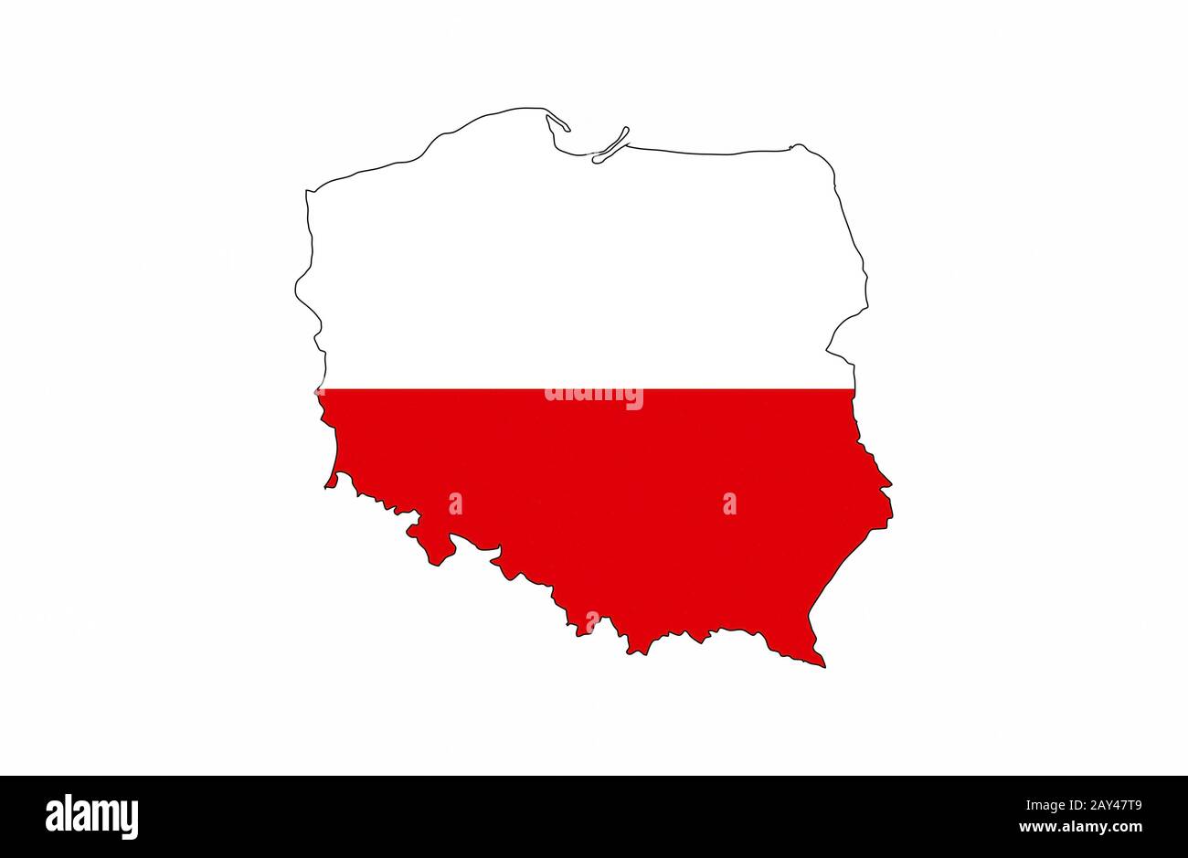 karte der polnischen Flagge Stockfoto