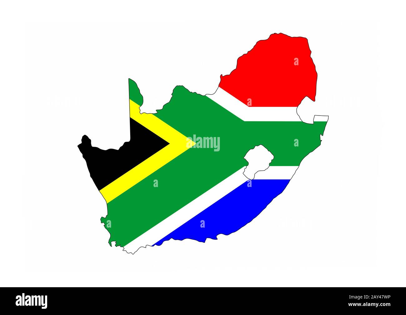 fahnenkarte für südafrika Stockfoto