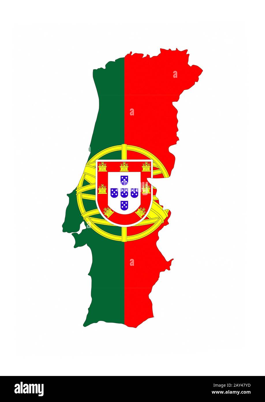 karte der portugiesischen Flagge Stockfoto
