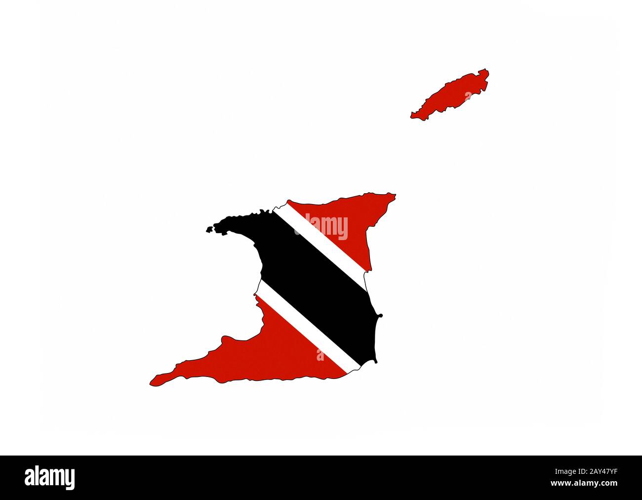 flaggenkarte von trinidad tobago Stockfoto