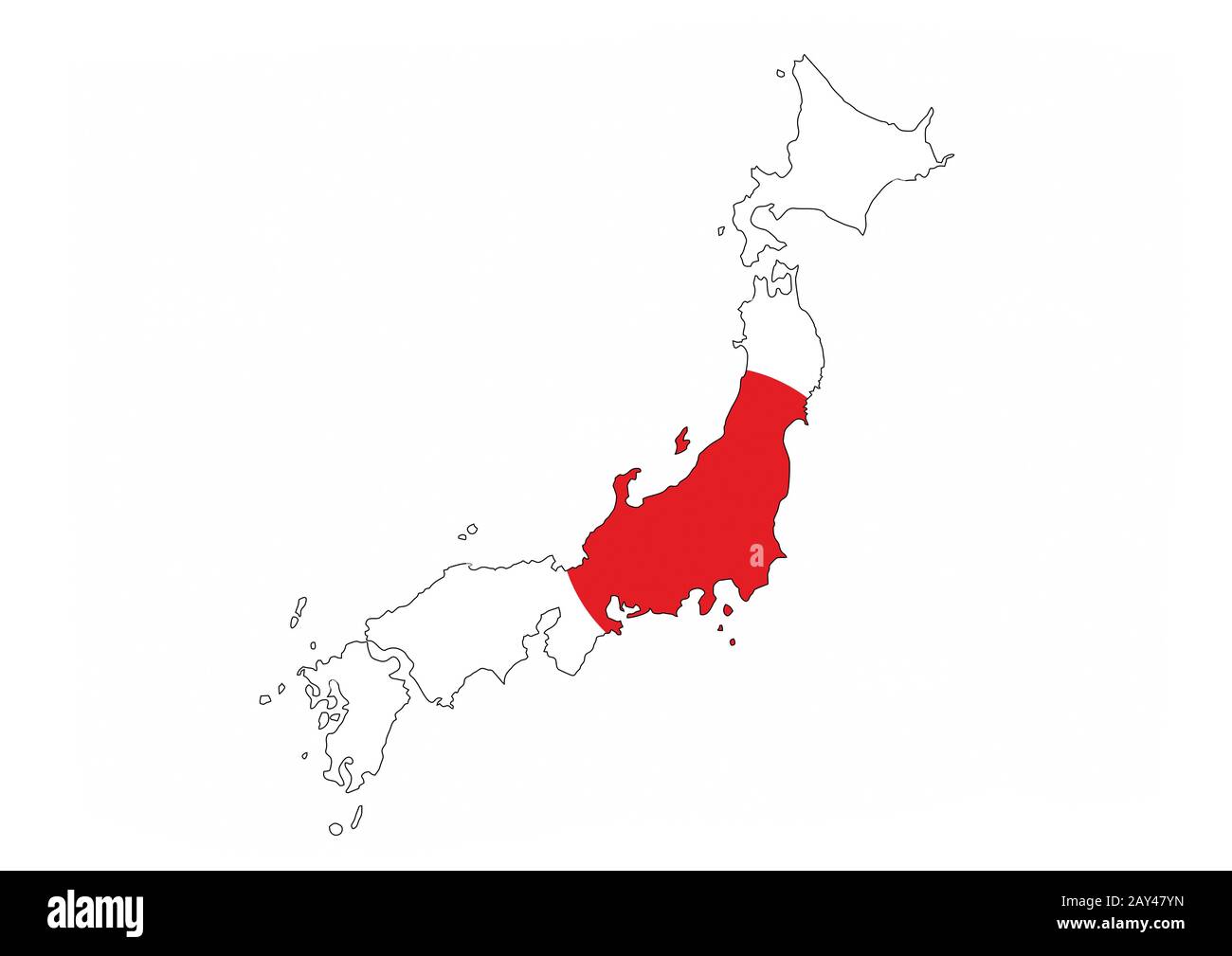flaggenkarte für japan Stockfoto