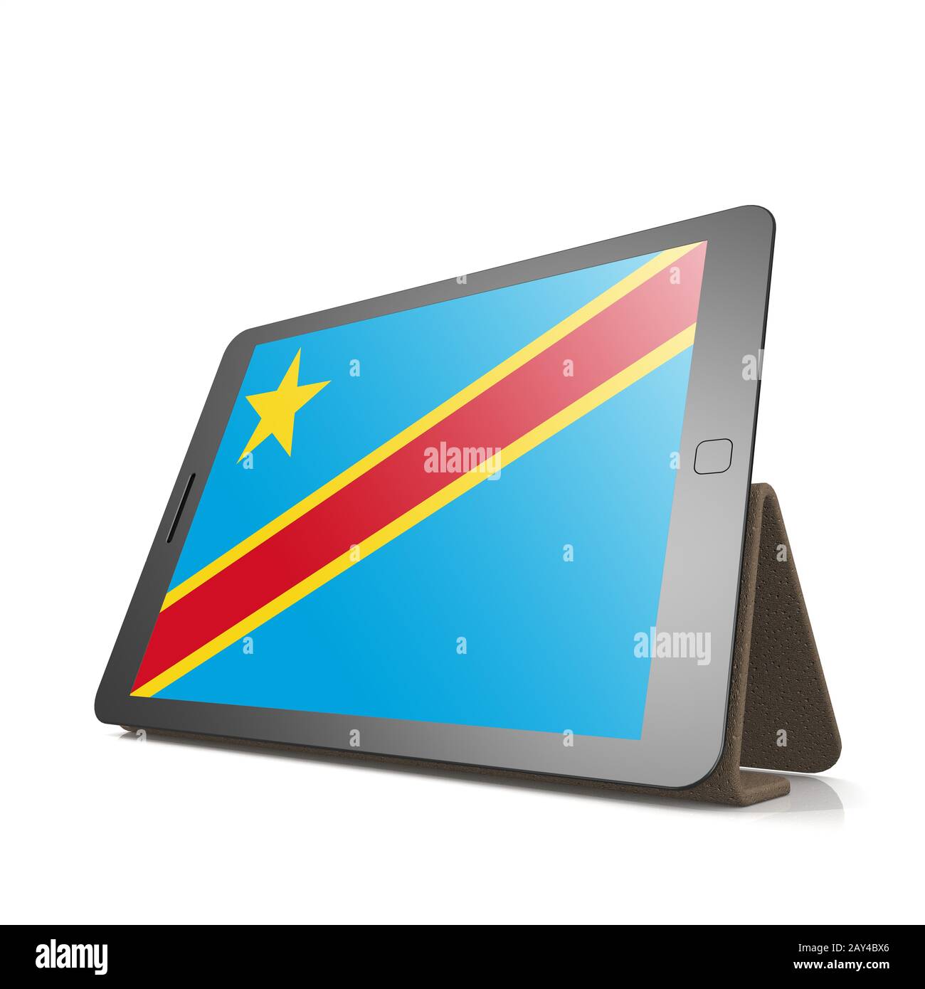 Tablette mit der Flagge der Demokratischen Republik Kongo Stockfoto